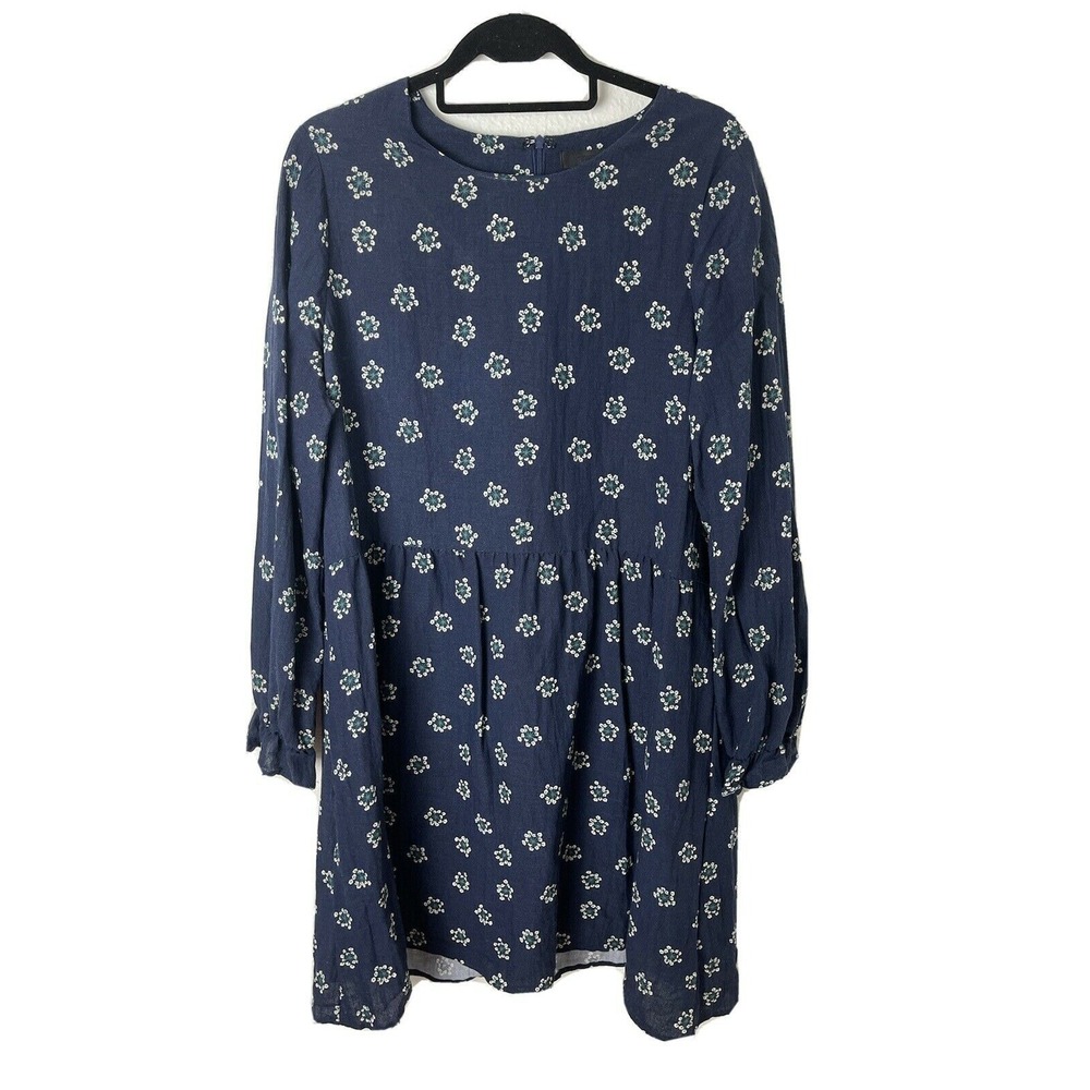 O9 Women's Long Sleeve Midi Dress - Navy Floral * See Measurements**